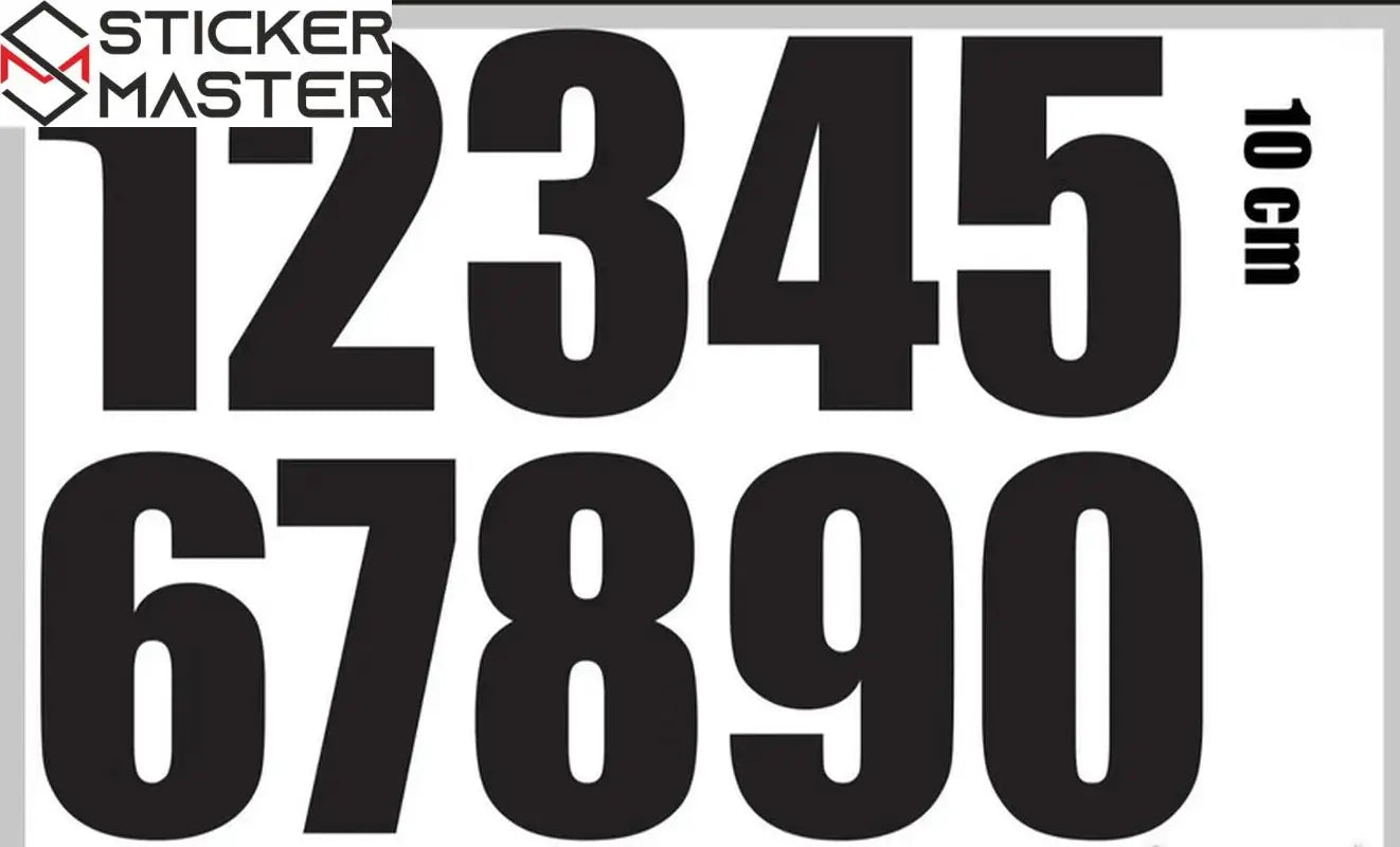 10 cm Numara Sticker Seti (0-9) | Yarış Rakamı (Her Renk) Sticker Master