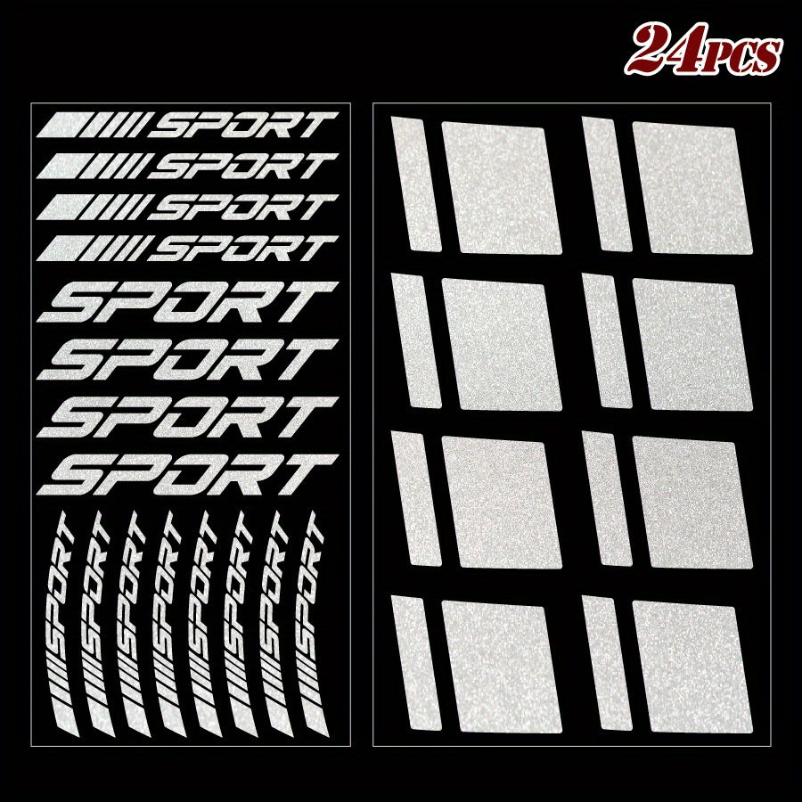 24-Piece Rim Decal Set Sport Stripe Sticker | Sticker Master