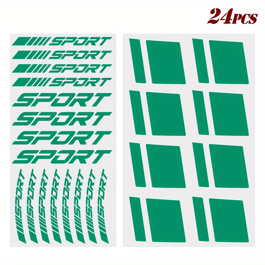 24-Piece Rim Decal Set Sport Stripe Sticker | Sticker Master