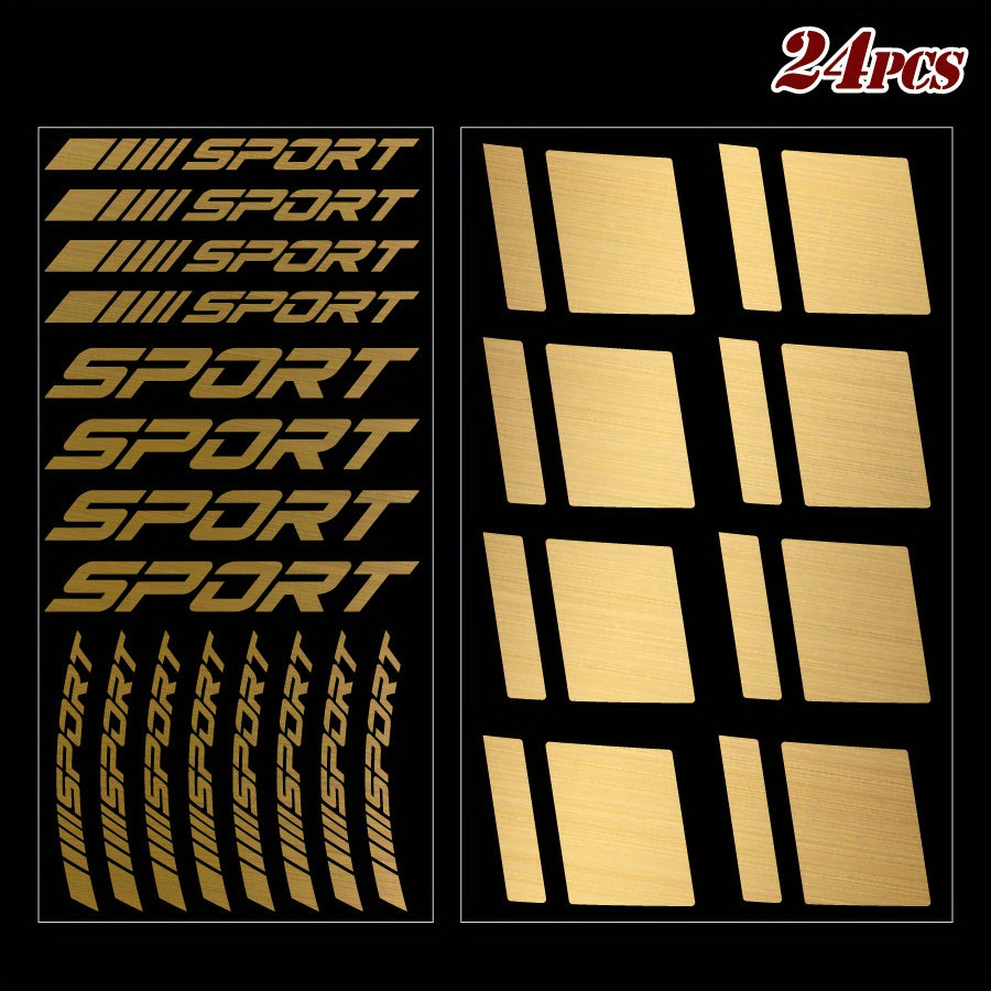 24-Piece Rim Decal Set Sport Stripe Sticker | Sticker Master