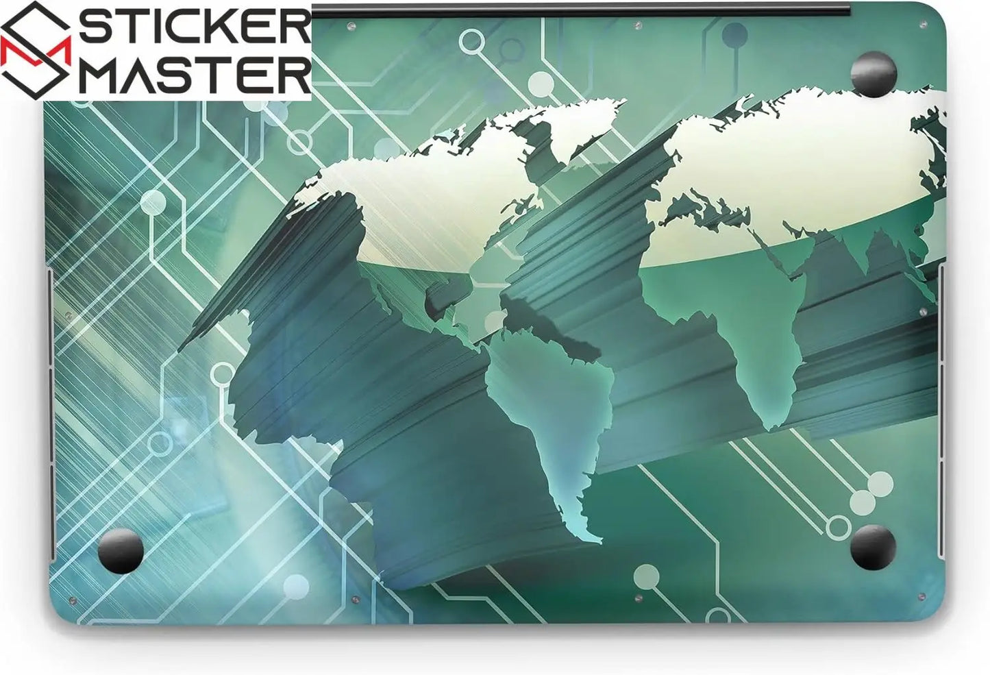 Sticker Master 3D World Map Evrensel Sticker Dizüstü Bilgisayar Vinil Sticker Decal 12" 13" 13.3" 14" 15" 15.4" 15.6 inç Dizüstü Bilgisayar Çıkartma Koruyucu Macbook Asus Acer Hp Lenovo Huawei Dell İçin - Sticker Master