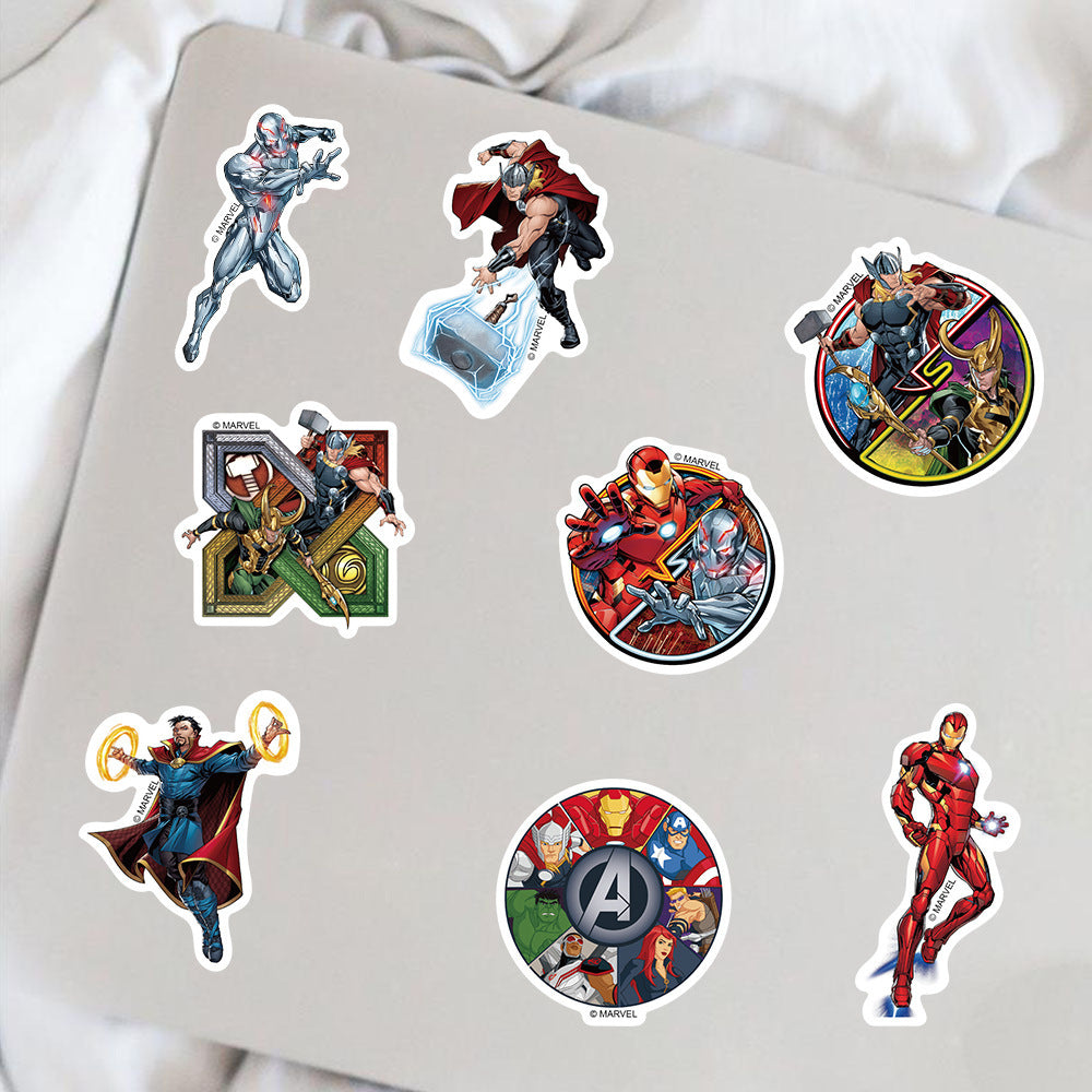 Sticker Master Marvel & Avengers Süper Kahraman Sticker Seti (50 Adet) | Su Geçirmez Çıkartmalar