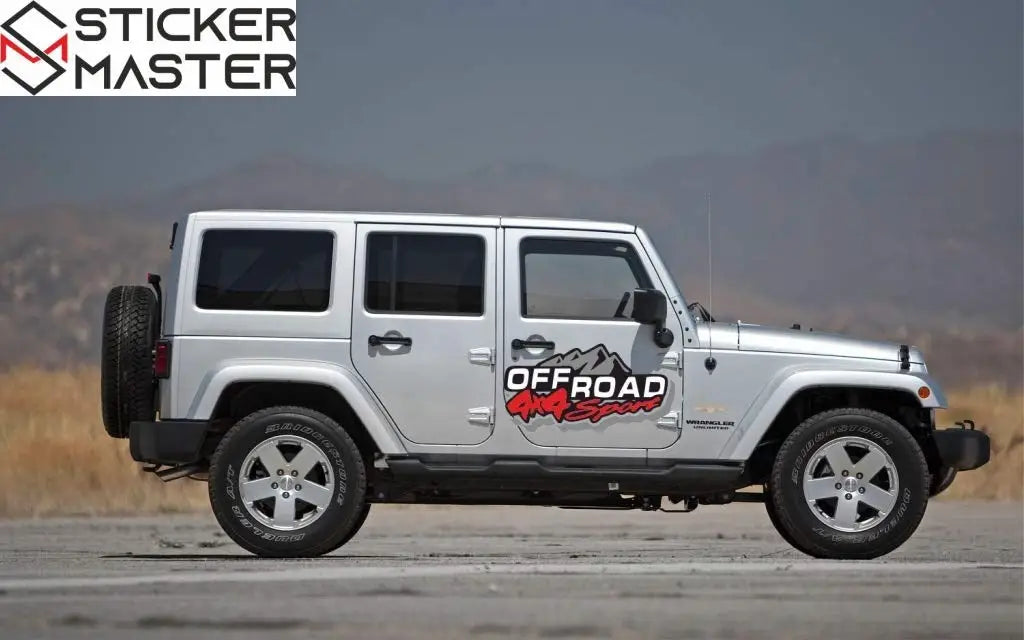 Sticker Master 4x4 Off Road Kapı Sticker Seti Motor, Kask, Laptop, Araba, Oto Araç İçin Dayanıklı Etiket Decal