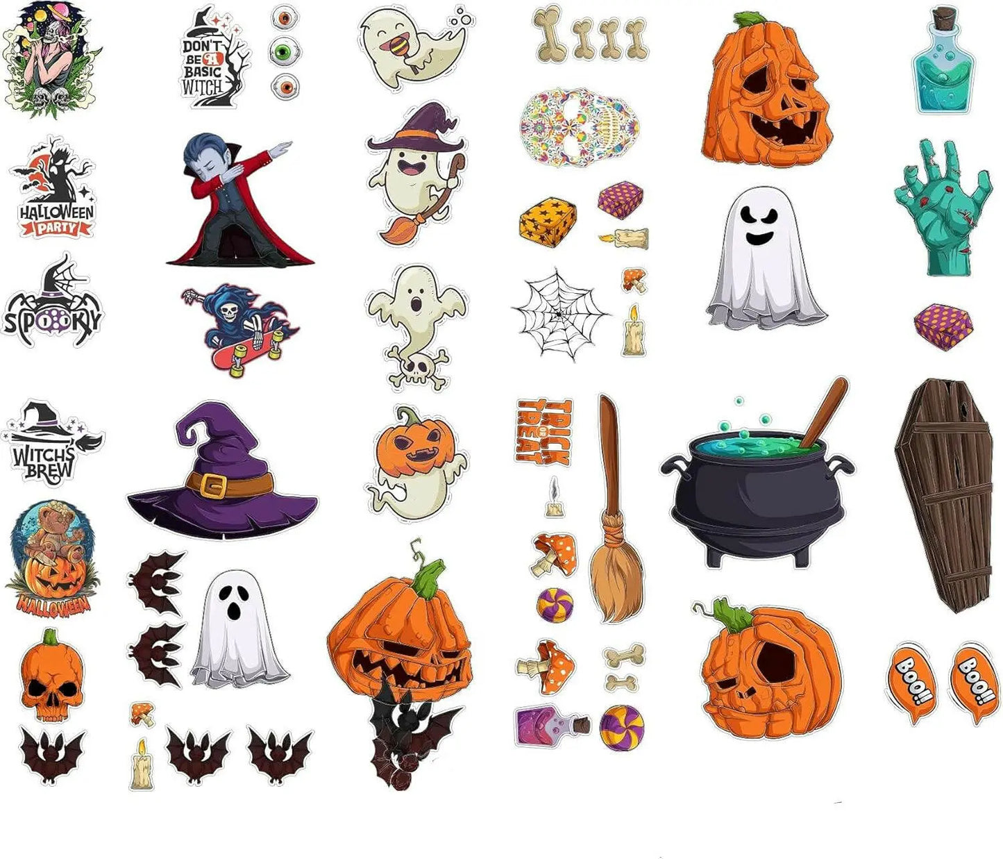 Sticker Master 60 Adet Halloween Sticker Seti - Su Geçirmez & Dayanıklı Vinil Decal Etiket - Laptop, Motor, Oto, Araba, Kask İçin Eğlenceli Çıkartmalar (Ortalama 8-10 Cm) - Sticker Master