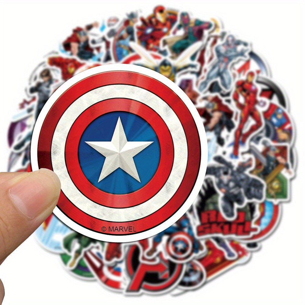 Sticker Master Marvel & Avengers Süper Kahraman Sticker Seti (50 Adet) | Su Geçirmez Çıkartmalar
