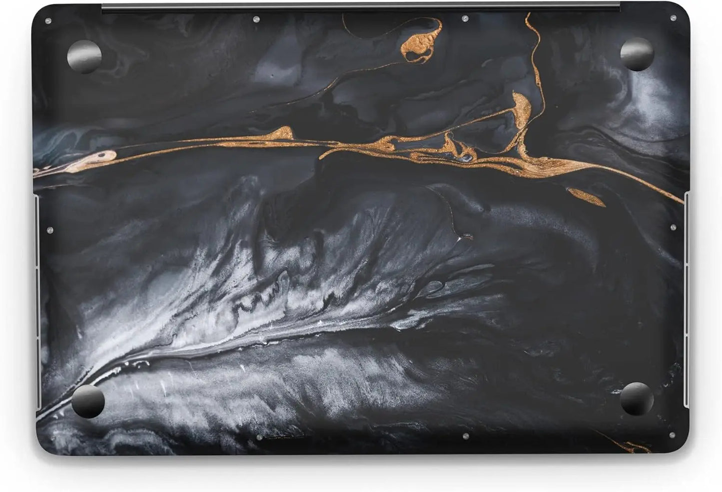 Sticker Master Black Gold Marbleized Evrensel Sticker Dizüstü Bilgisayar Vinil Sticker Decal 12" 13" 13.3" 14" 15" 15.4" 15.6 inç Dizüstü Bilgisayar Çıkartma Koruyucu Macbook Asus Acer Hp Lenovo Huawei Dell İçin Sticker Master