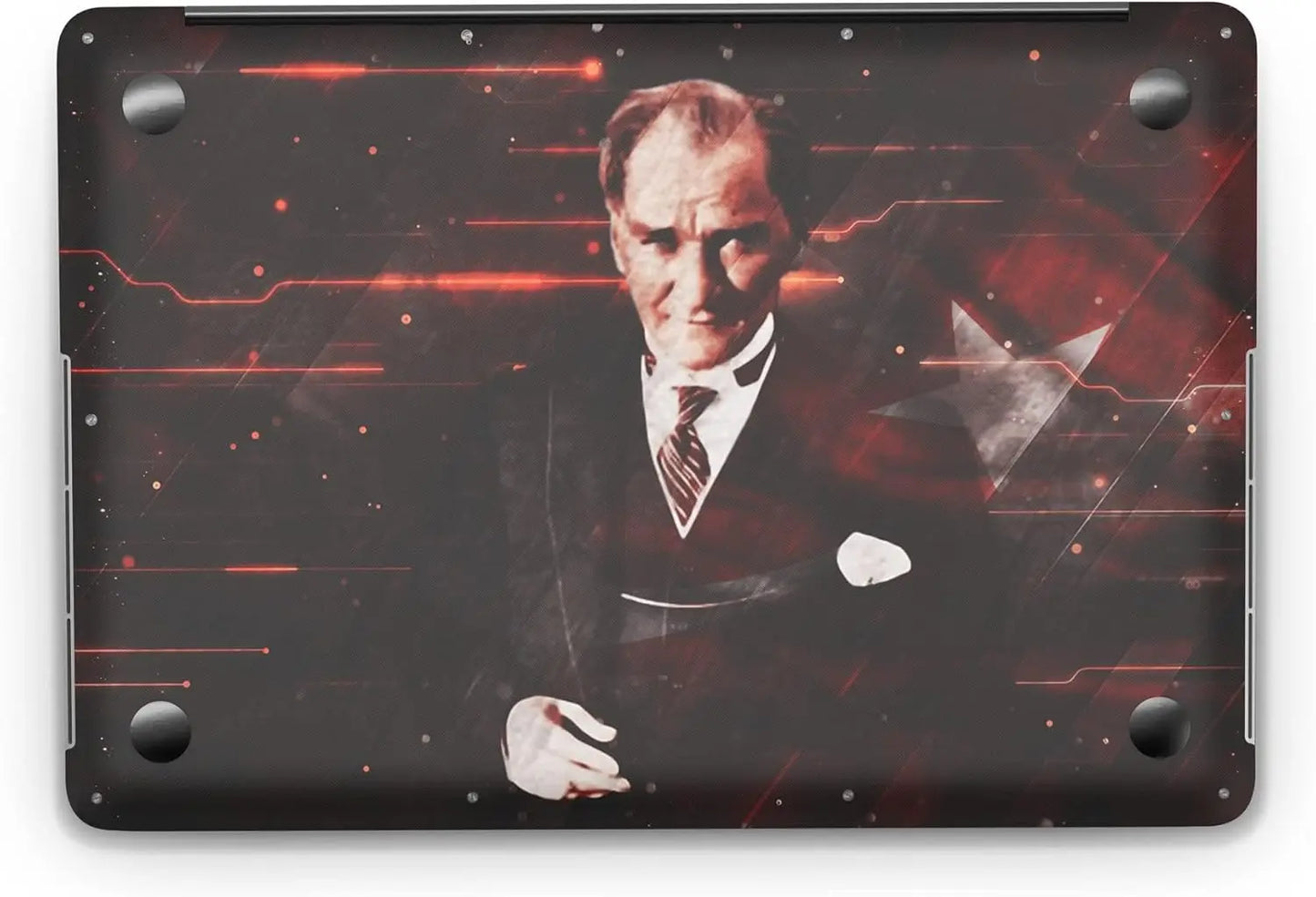Sticker Master Mustafa Kemal Atatürk Impressive Evrensel Sticker Dizüstü Bilgisayar Vinil Sticker Decal 12" 13" 13.3" 14" 15" 15.4" 15.6 inç Dizüstü Bilgisayar Çıkartma Koruyucu Macbook Asus Acer Hp Lenovo Huawei Dell İçin Sticker Master