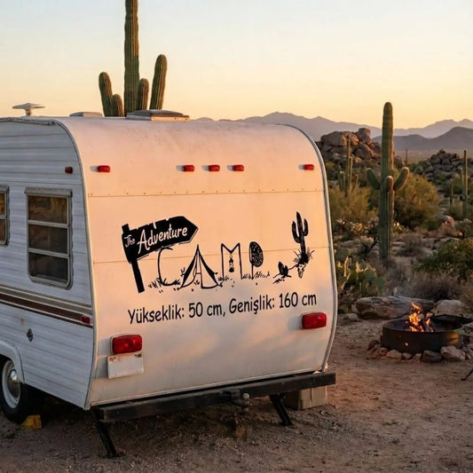 Adventure Camp Sticker Karavan ve Kamp Temalı Etiket | Sticker Master - Sticker Master