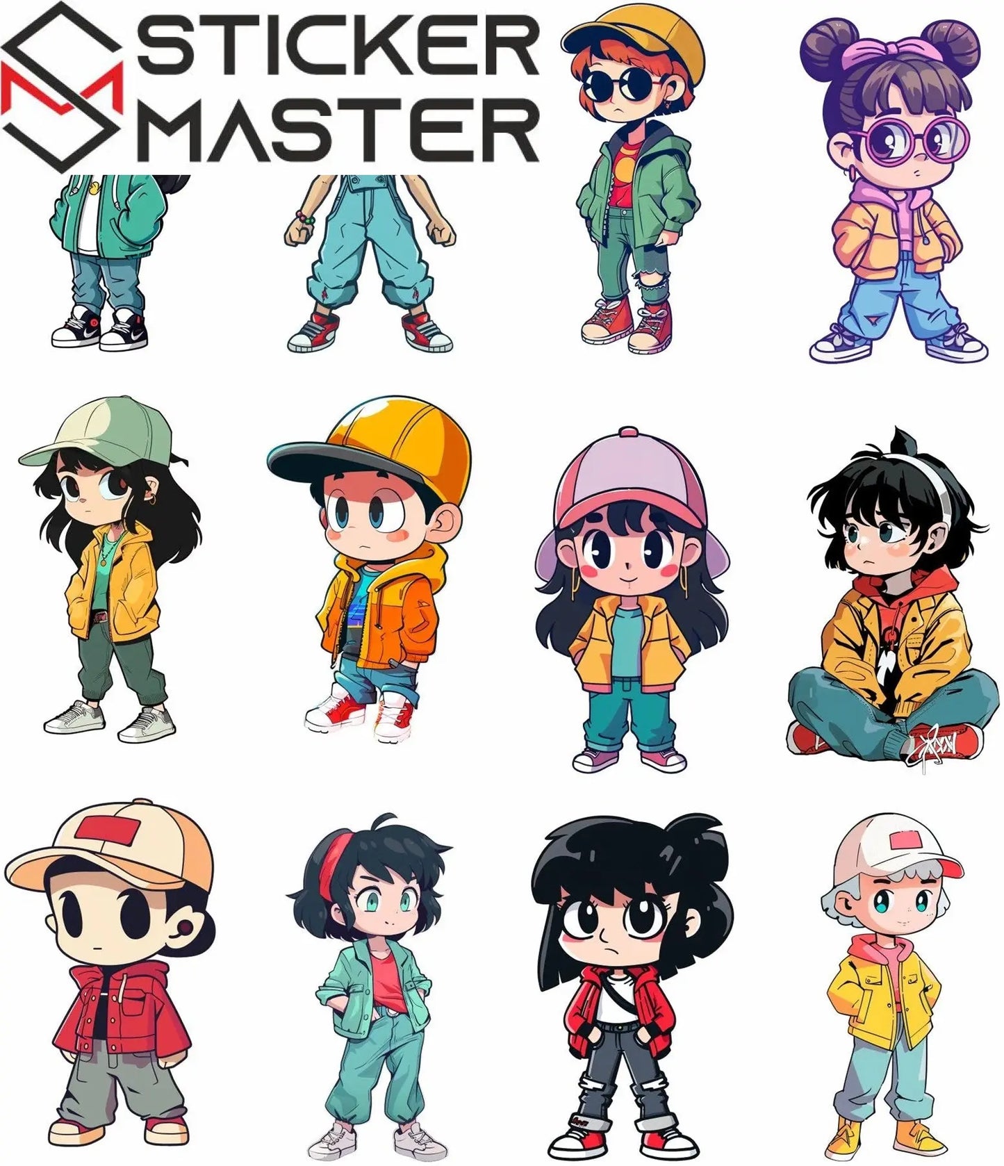Sticker Master Anime Sticker Seti – El Yapımı Çizgi Karakter Etiketleri, Kawaii Çocuk Çıkartmaları,