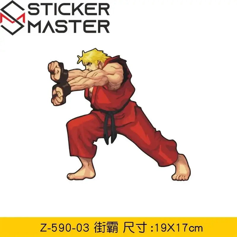 Araba Çizik Kapatıcı Sticker | Street Fighter Ryu & Ken Hadouken (Bumper Decal) Sticker Master