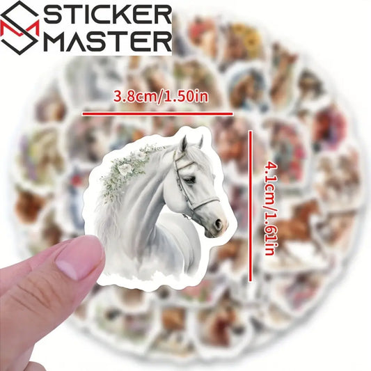 Premium 53'lü Çiçekli At Sticker Seti | Sticker Master - Sticker Master