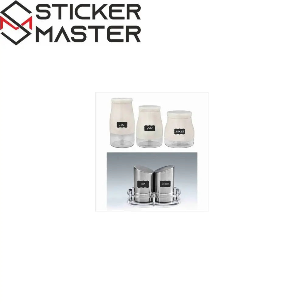 Sticker Master Baharatlık Sticker Seti – 40 Parça Su-&-Yağ Dayanıklı Kavanoz Etiketi - Sticker Master