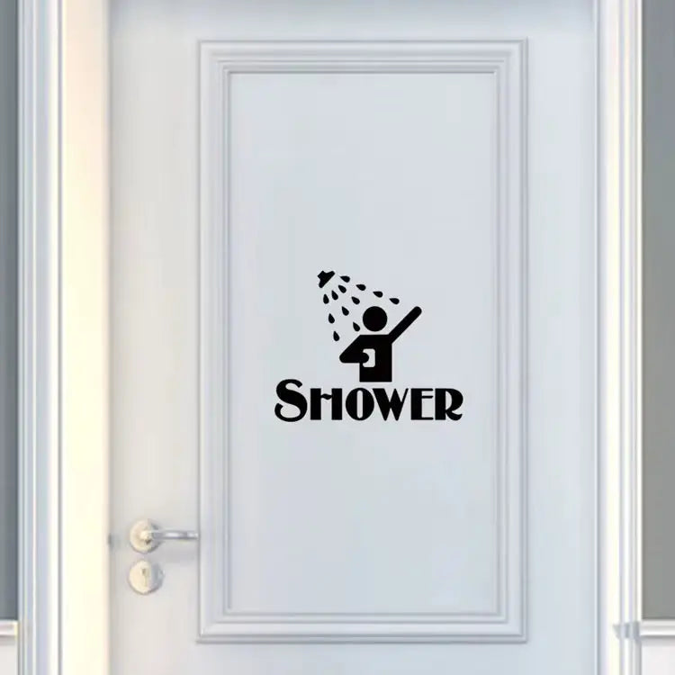 Banyo ve Duşakabin Kapı Sticker Seti | SHOWER Yazılı Dekor - Sticker Master