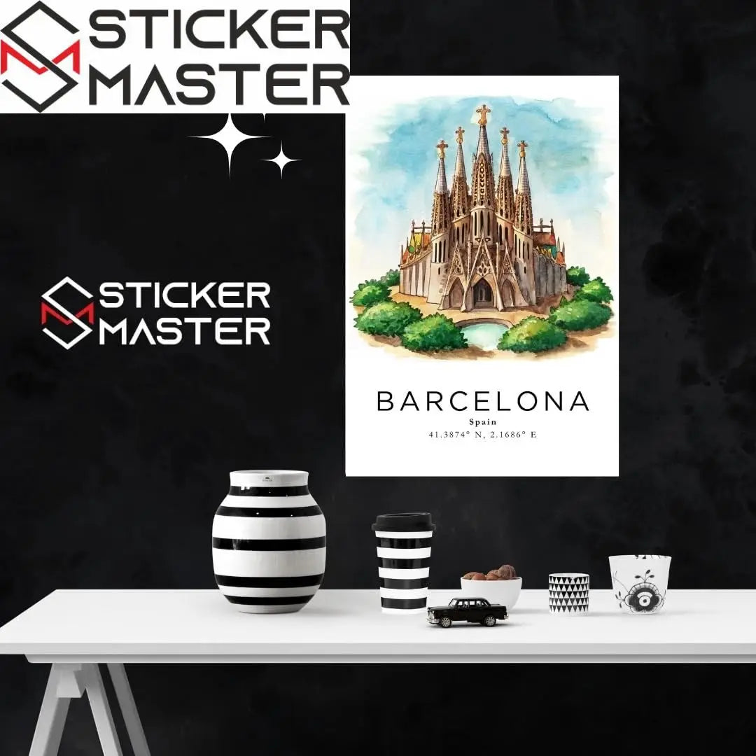 Sticker Master Barcelona Çerçeveli Poster Tablo | Şehrin Büyüleyici Manzarasıyla Dekoratif Dokunuş