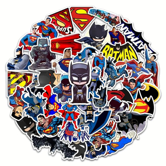 Batman Superman Sticker Seti 45'li - Laptop Araba Telefon - Sticker Master