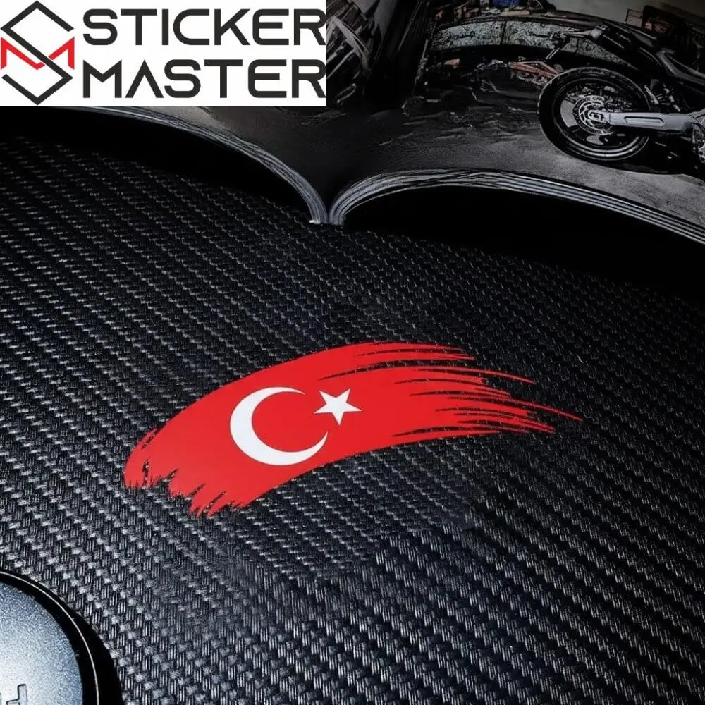 Bayrak Sticker | Fırça Efektli Ülke Bayrağı Moto Decal (9-12 cm) Sticker Master