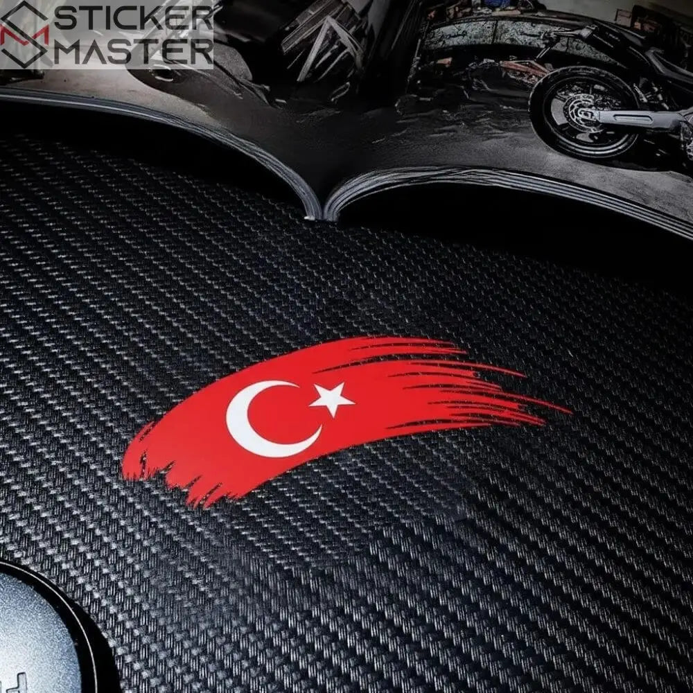 Bayrak Sticker | Fırça Efektli Ülke Bayrağı Moto Decal (9-12 cm) Sticker Master