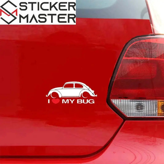 Beetle Sticker Seti | I Love My Bug Yazılı Vosvos Decal (2 Adet) Sticker Master