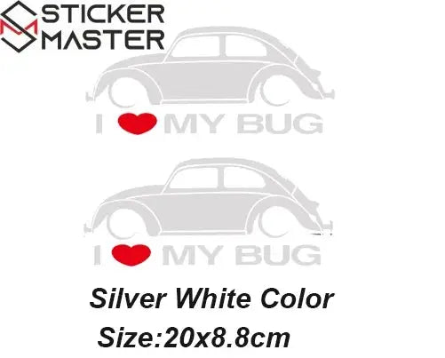 Beetle Sticker Seti | I Love My Bug Yazılı Vosvos Decal (2 Adet) Sticker Master