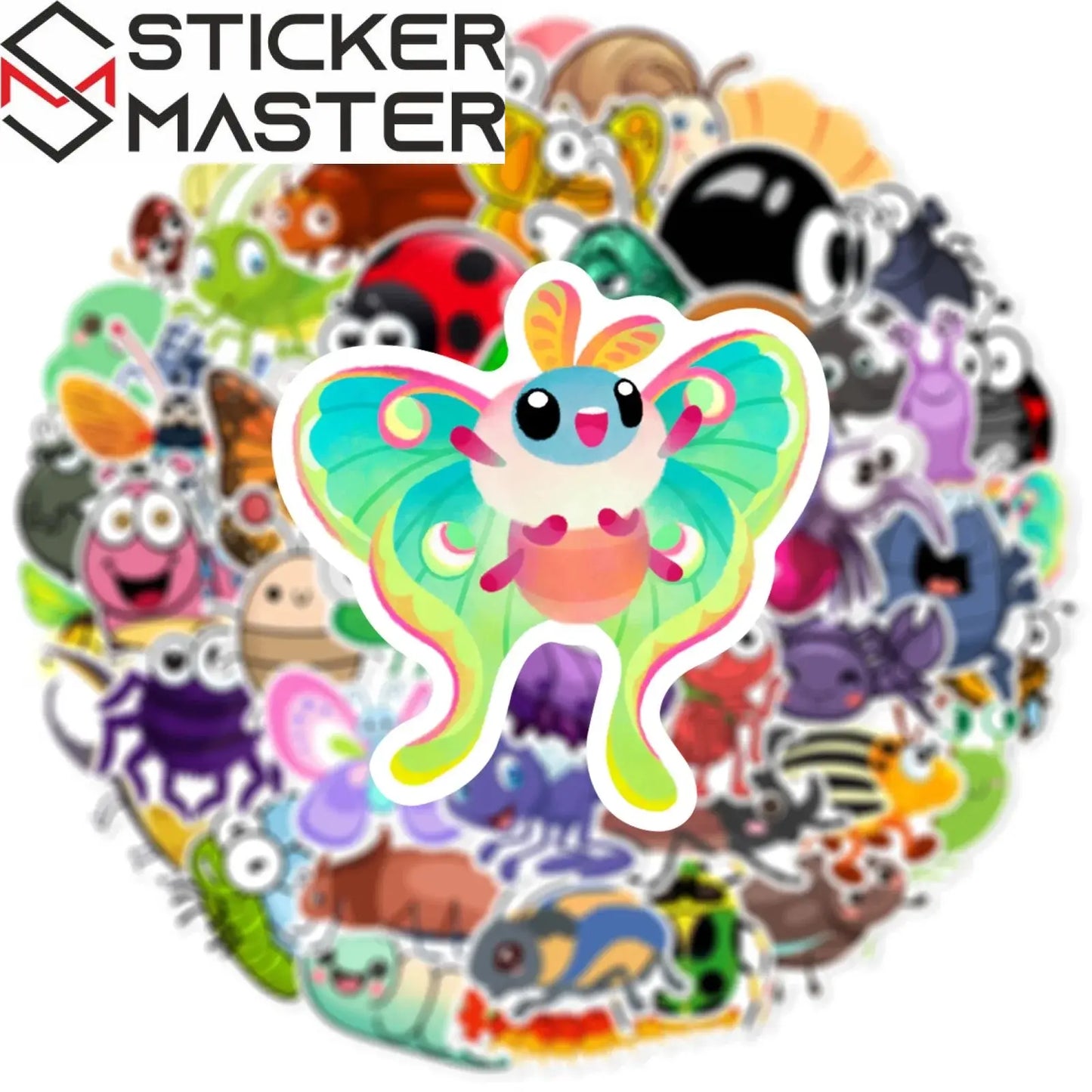 50’li Karışık Solucan ve Böcek Sticker Seti | Sticker Master - Sticker Master