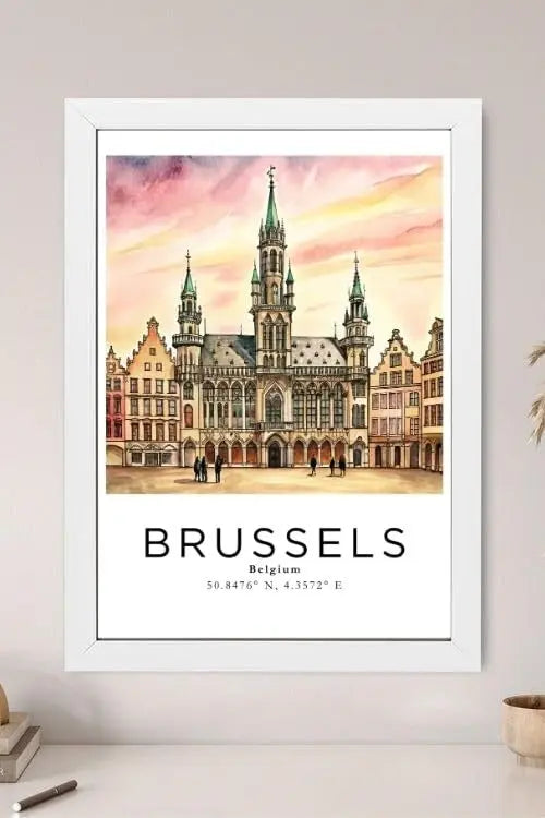 Sticker Master Brüksel Çerçeveli Poster Tablo | Avrupa'nın Kalbinden Şıklık