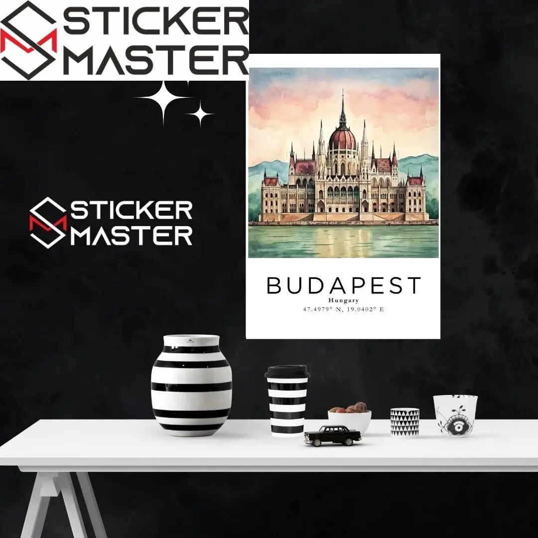 Sticker Master Budapeşte Çerçeveli Poster Tablo | Tuna Nehri'nin İncisini Duvarlarınıza Taşıyın