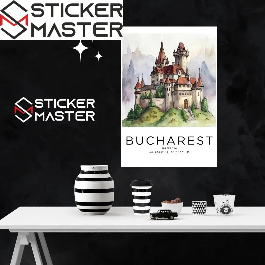 Sticker Master Bükreş Çerçeveli Poster Tablo | Romanya'nın Tarihi Başkentini Duvarlarınıza Taşıyın