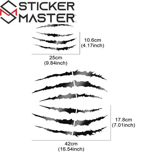 Canavar Pençesi Sticker | Büyük Boy Yırtık Efektli Moto ve Kask Decal (25-42 cm) Sticker Master