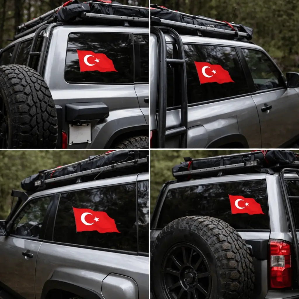 Türk Bayrağı Sticker Dalgalı Tasarım (1 Adet) | Sticker Master Sticker Master