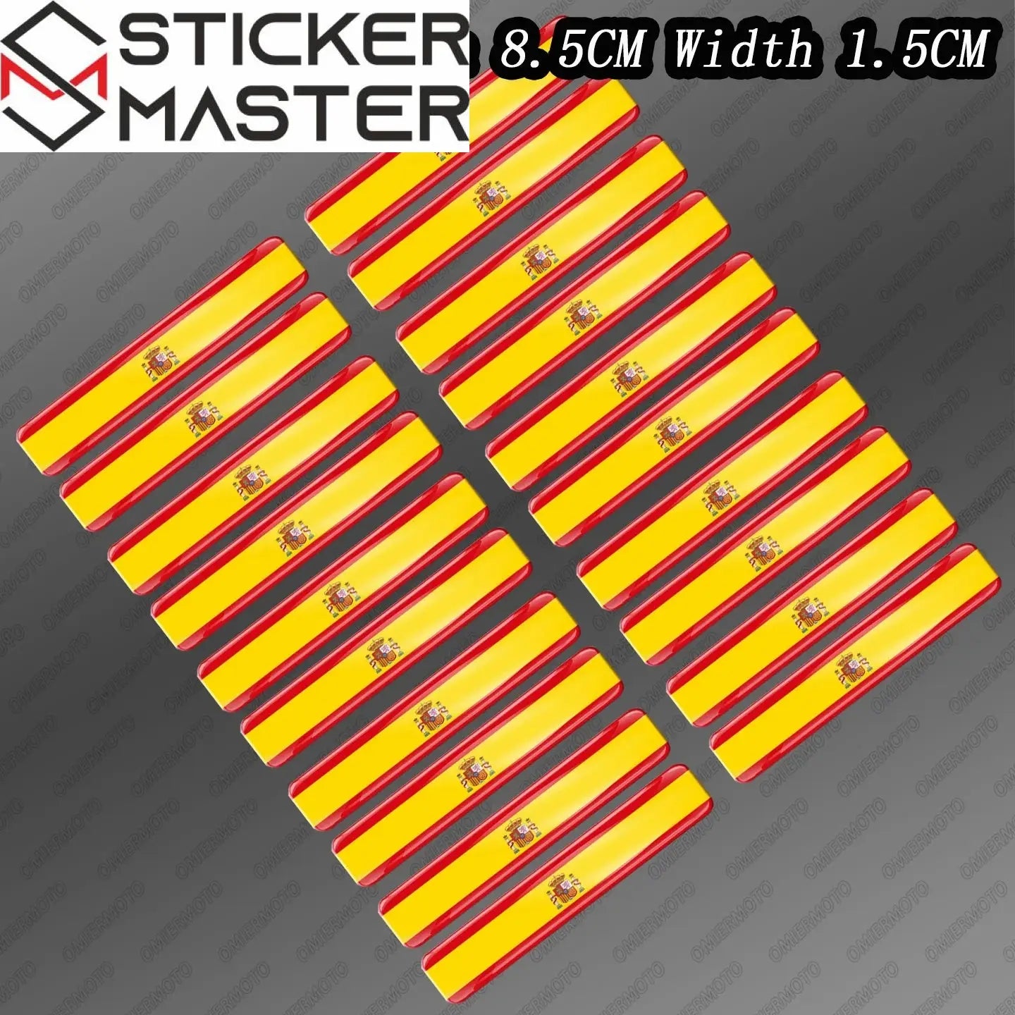 Damla Sticker | 3D Epoksi Ülke Bayrakları Şerit Etiket Seti (20 Adet) Sticker Master