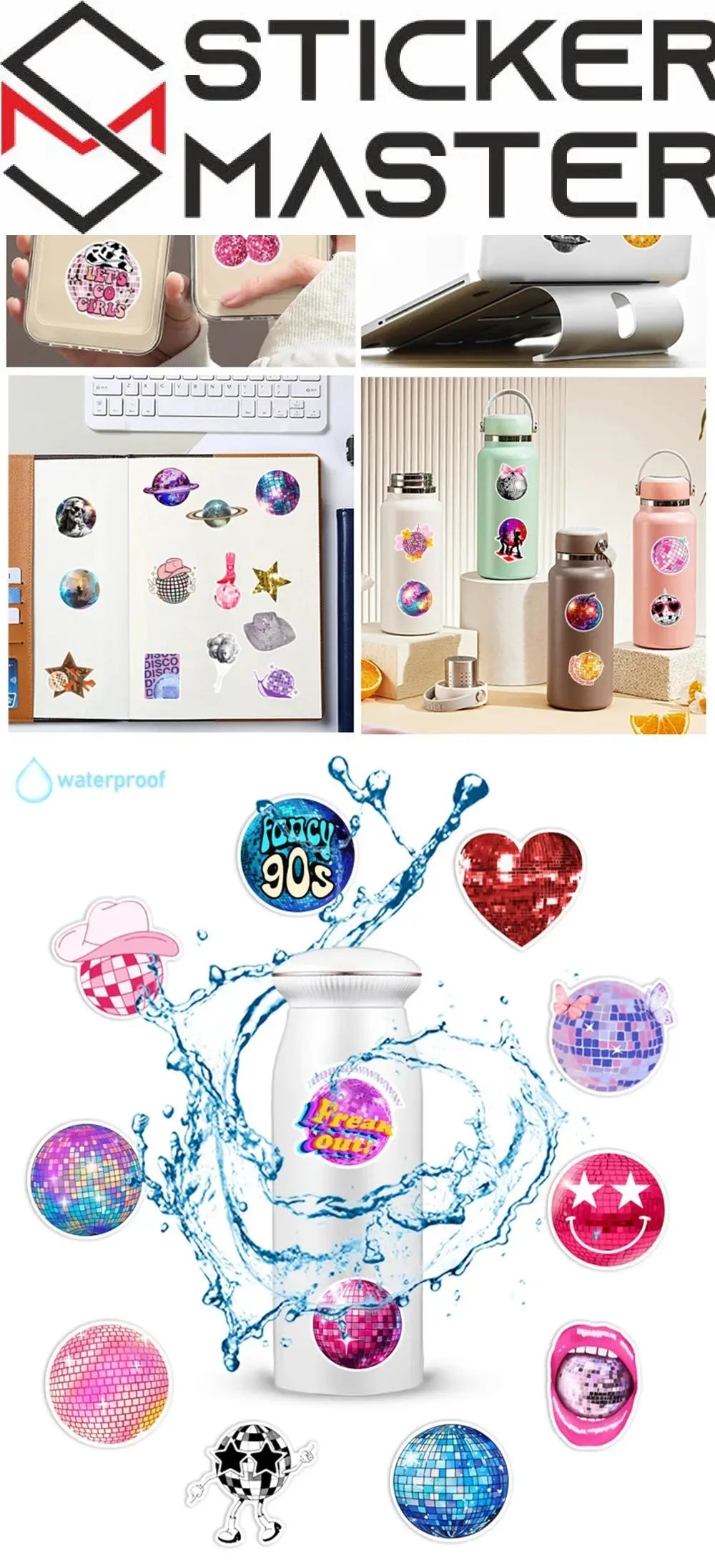 Disco Sticker Seti 50 Parça Retro Parti | Sticker Master - Sticker Master