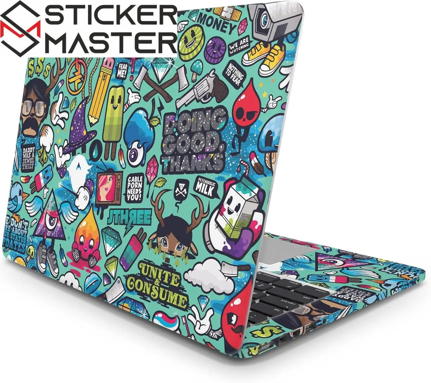 Doodle Art Laptop Sticker Stickerbomb 3 Vinil Kaplama - Sticker Master