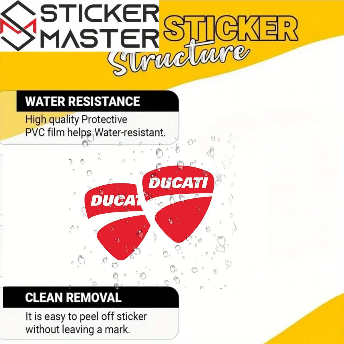 Ducati Mat Siyah Kırmızı Logo Sticker 2’li Set Vinil | Sticker Master - Sticker Master