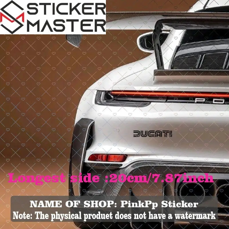 Ducati Şeffaf Siyah Beyaz Logo Sticker 2’li Set Vinil | Sticker Master - Sticker Master
