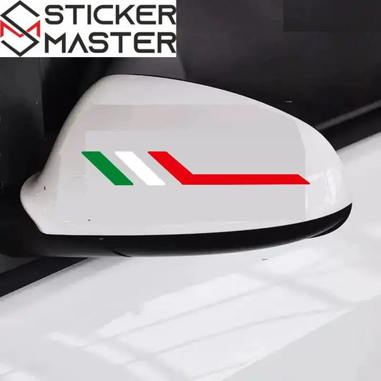 Fiat Sticker | İtalyan Bayrağı Ayna Şerit Decal (2 Adet - 14 cm) Sticker Master