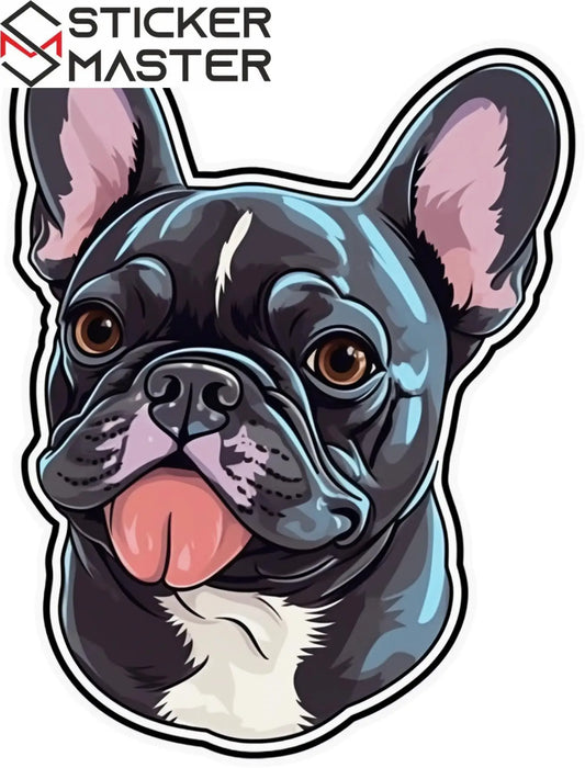 Sticker Master Fransız Bulldog Sticker Motor, Kask, Laptop, Araba, Oto Araç İçin Dayanıklı Etiket Decal
