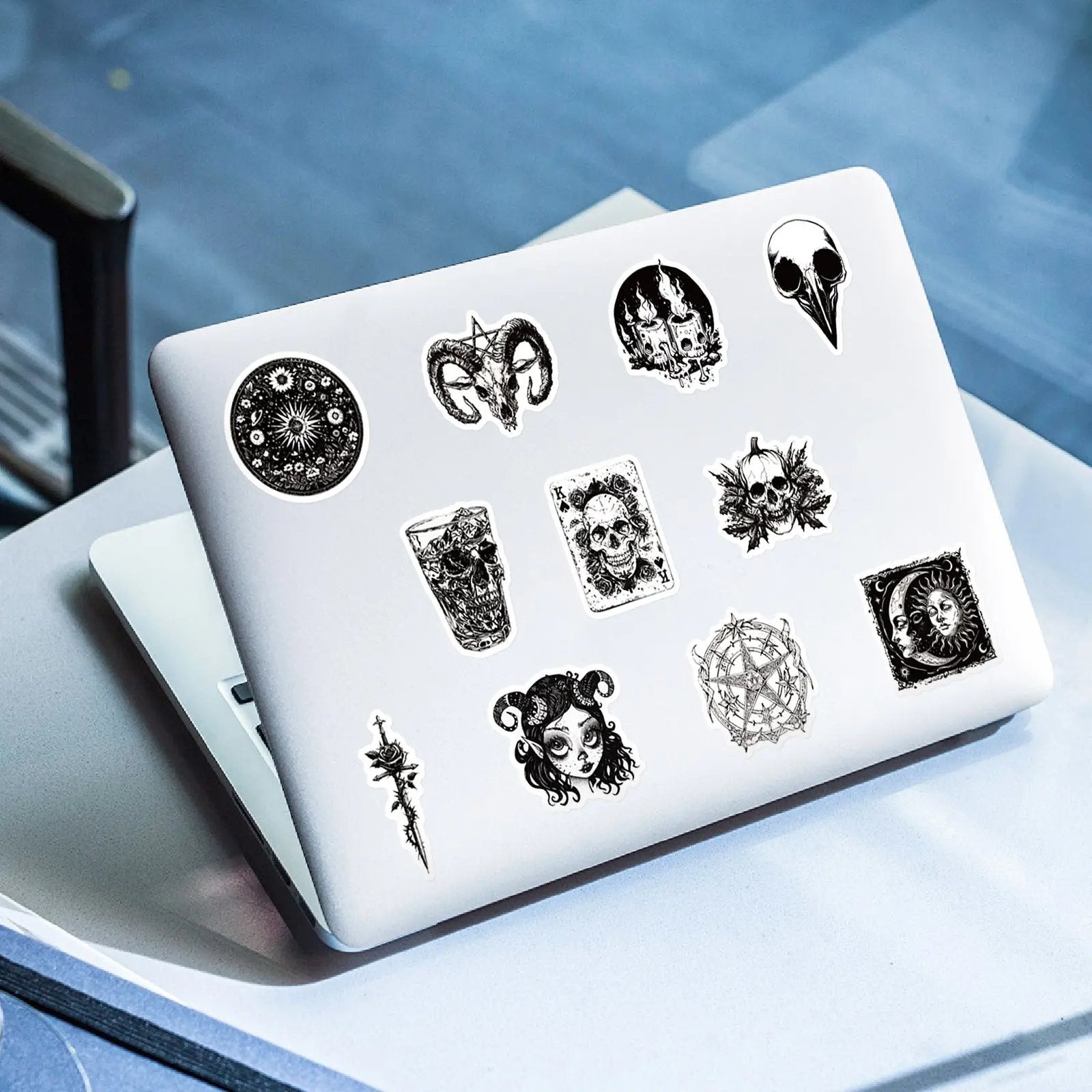 Gothic Punk Siyah Beyaz Sticker Seti 50’li | Sticker Master - Sticker Master