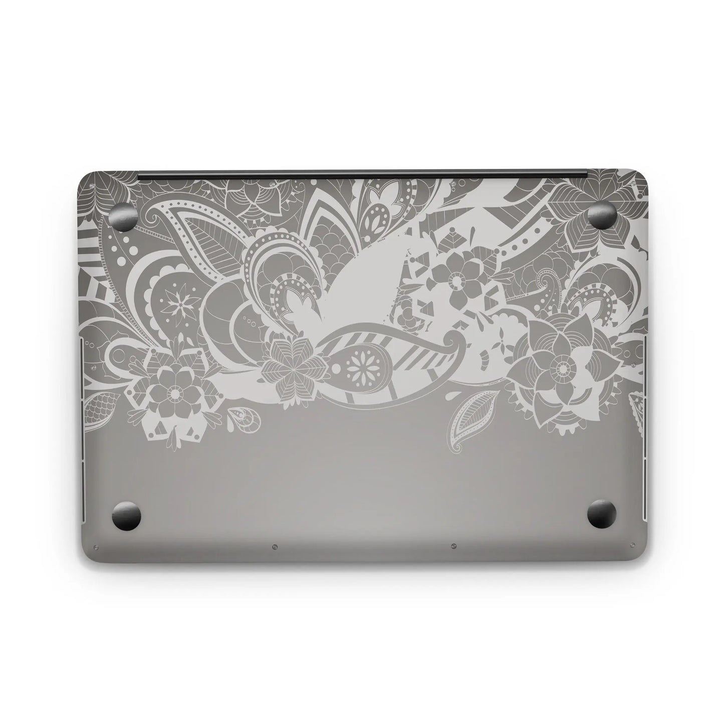 Sticker Master Gray Floral Evrensel Sticker Dizüstü Bilgisayar Vinil Sticker Decal 12" 13" 13.3" 14" 15" 15.4" 15.6 inç Dizüstü Bilgisayar Çıkartma Koruyucu Macbook Asus Acer Hp Lenovo Huawei Dell İçin - Sticker Master
