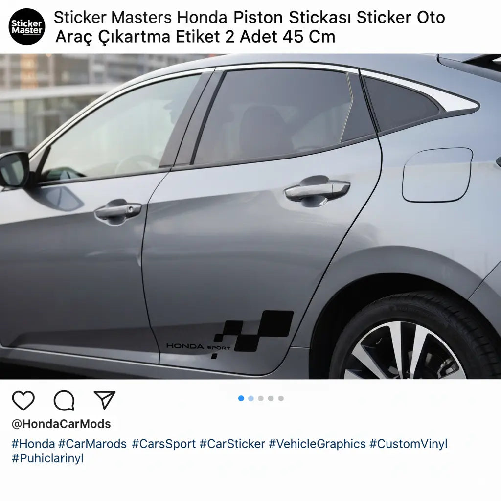 Honda Sport Sticker Oto Araç Çıkartma Etiket 2 Adet 45 Cm - Sticker Master Sticker Master