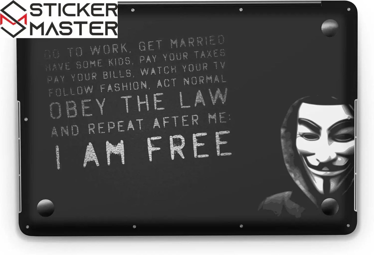 Sticker Master I Am Free Evrensel Sticker Dizüstü Bilgisayar Vinil Sticker Decal 12" 13" 13.3" 14" 15" 15.4" 15.6 inç Dizüstü Bilgisayar Çıkartma Koruyucu Macbook Asus Acer Hp Lenovo Huawei Dell İçin - Sticker Master
