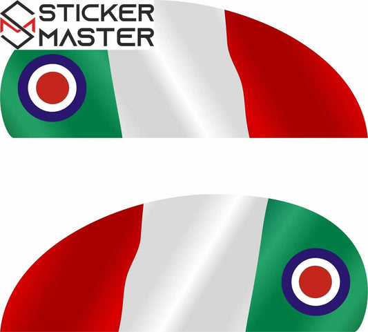 Italyan Bayragi Vespa Yan Kaporta Seti - Sticker Master motosiklet sticker ürün görseli