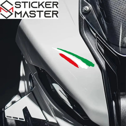 İtalyan Bayrak Sticker | Fırça Efektli Moto ve Oto Decal (11 cm) Sticker Master