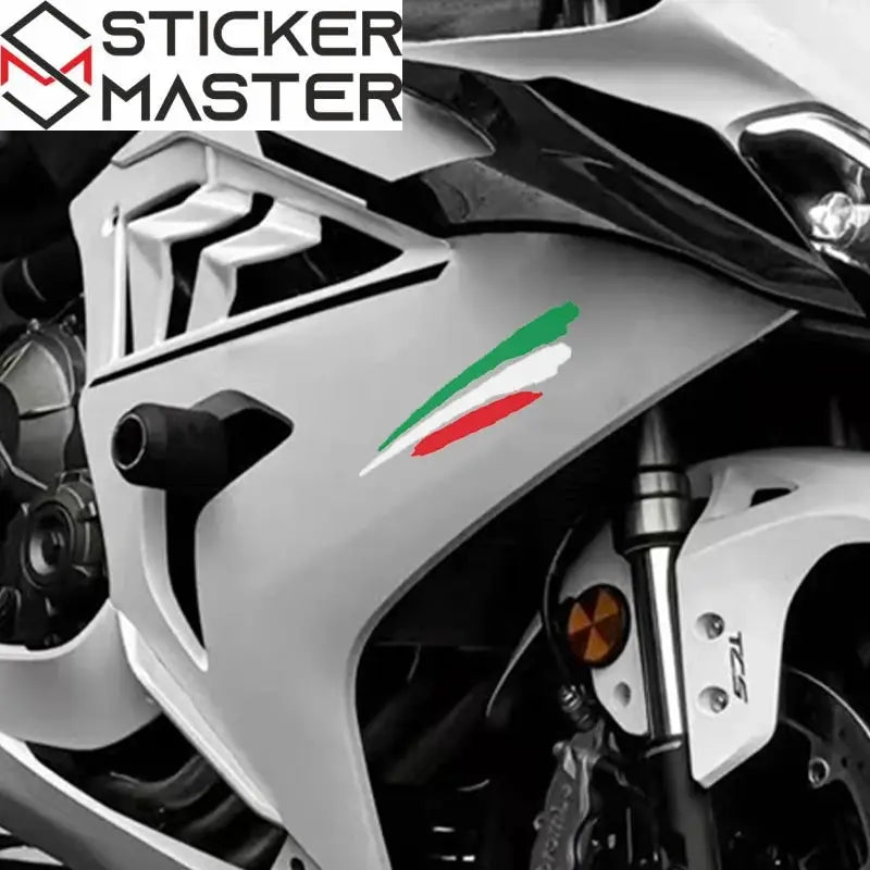 İtalyan Bayrak Sticker | Fırça Efektli Moto ve Oto Decal (11 cm) Sticker Master