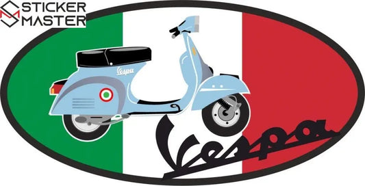 Sticker Master Vespa İtalyan Motor, Kask, Laptop, Araba, Oto Araç İçin Dayanıklı Etiket Decal 12 Cm