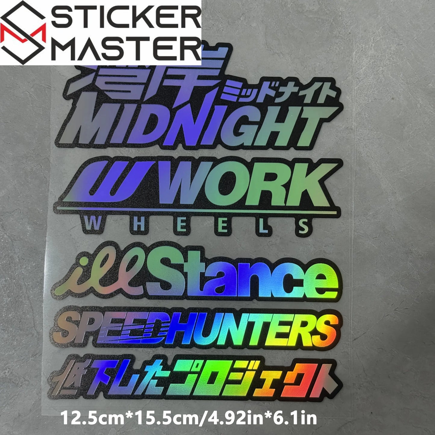 JDM Sticker Seti | Midnight Work Speedhunters Holografik Decal (5 Parça) Sticker Master