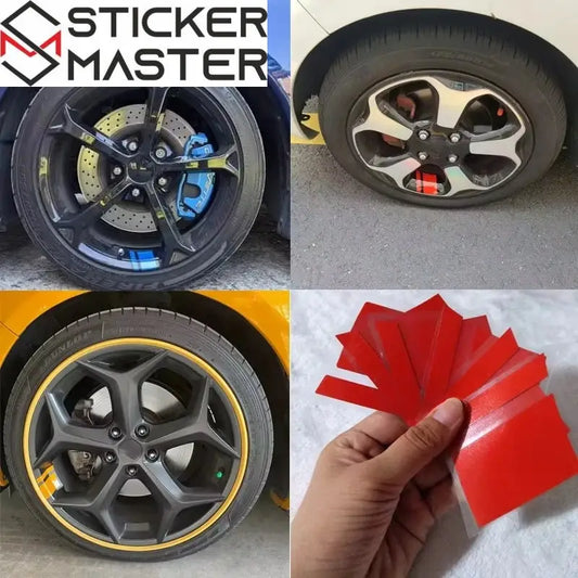 Jant Sticker Seti | Sportif Jant Göbeği Arası Şerit Decal (6 Adet) Sticker Master