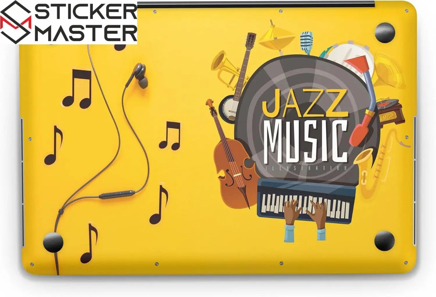 Sticker Master Jazz Music Evrensel Sticker Dizüstü Bilgisayar Vinil Sticker Decal 12" 13" 13.3" 14" 15" 15.4" 15.6 inç Dizüstü Bilgisayar Çıkartma Koruyucu Macbook Asus Acer Hp Lenovo Huawei Dell İçin - Sticker Master