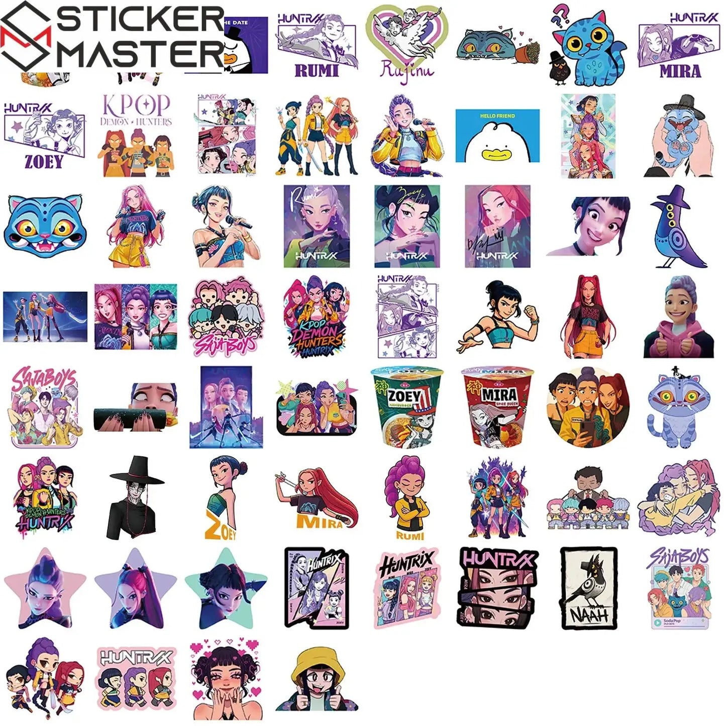 K-Pop Sticker Seti 60 Parça Demon Hunters | Sticker Master - Sticker Master