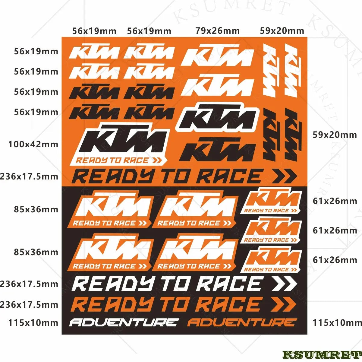 KTM Ready To Race Sticker Seti Su Geçirmez | Sticker Master Sticker Master
