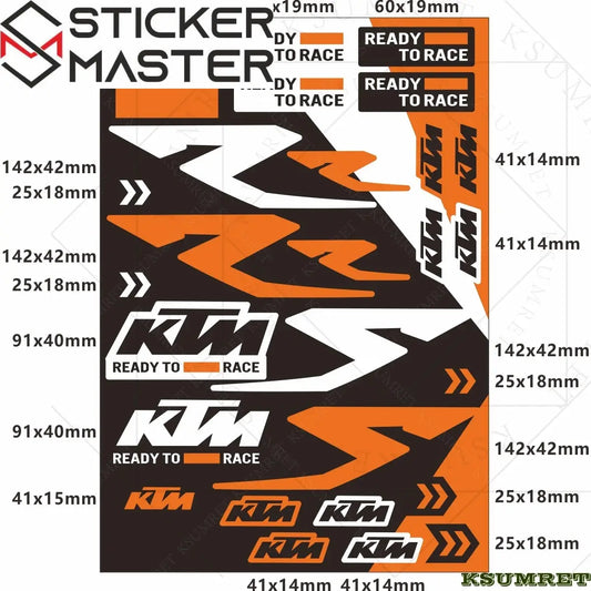 Sticker Master Ktm Sticker Set Motor Oto Araç Çıkartma Etiket - Sticker Master
